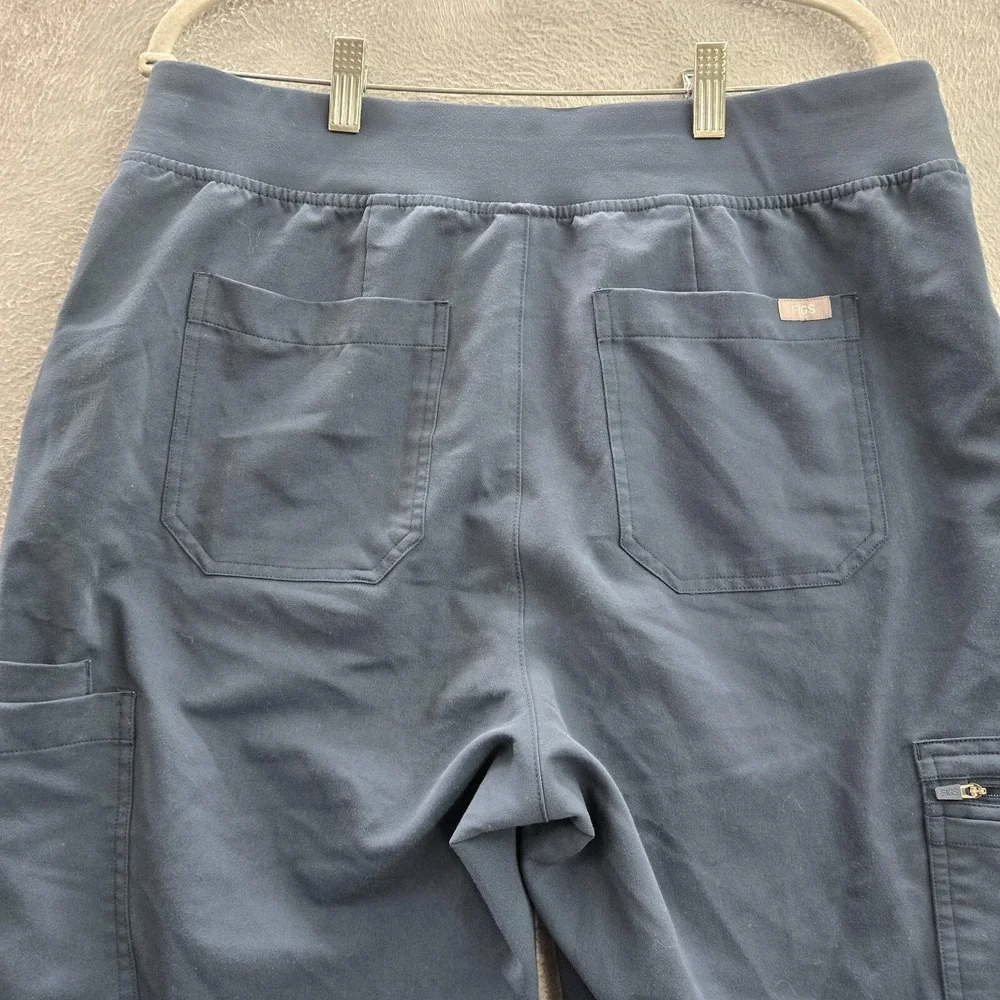 FIGS Women Scrub Pants XLT Blue High Waisted Yola Skinny Cargo Drawstring